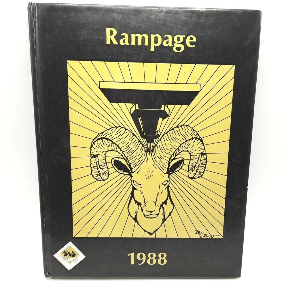 Taylor Center High School Yearbook 1988 Rampage Michigan Vintage Black Yellow OS